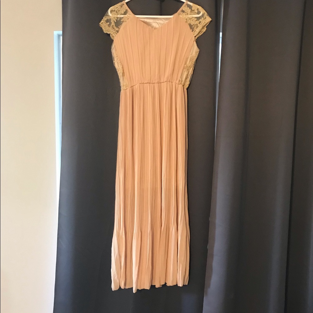 Tan midi dress